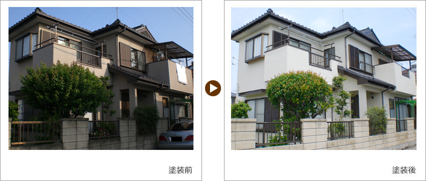 埼玉県久喜市のお客様の家の塗装前、塗装後の写真01