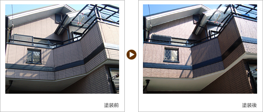 埼玉県桶川市のお客様の家の塗装前、塗装後の写真02