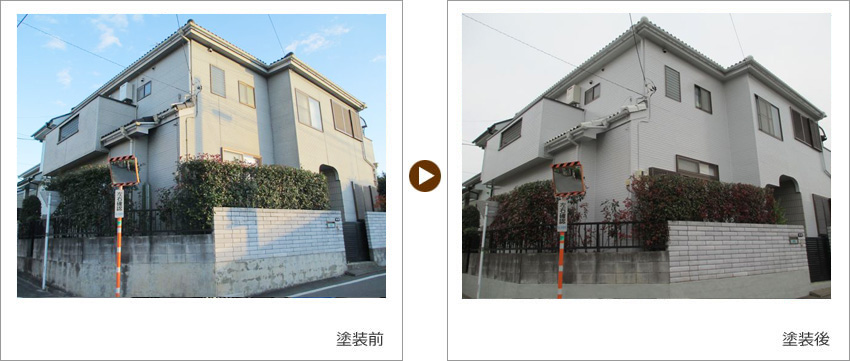 埼玉県さいたま市のお客様の家の塗装前、塗装後の写真01