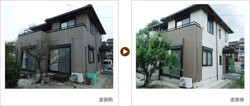 愛知県知多市のお客様の家の塗装前、塗装後の写真01