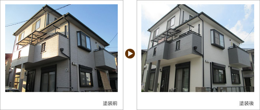 埼玉県加須市のお客様の家の塗装前、塗装後の写真01