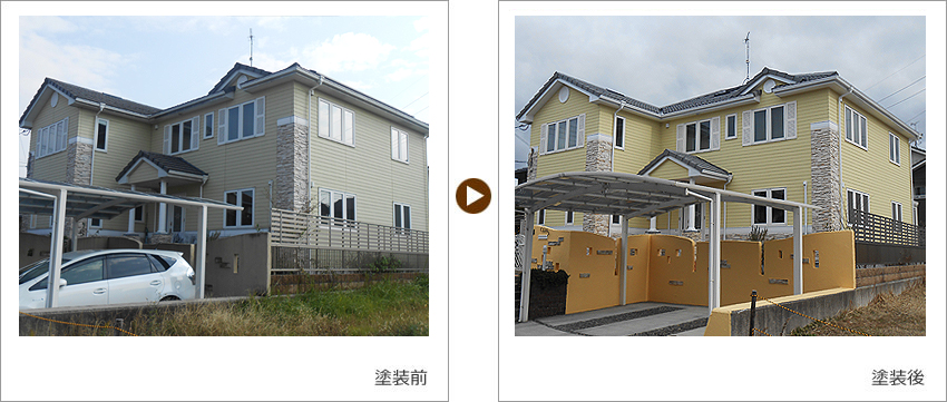 滋賀県野洲市のお客様の家の塗装前、塗装後の写真01