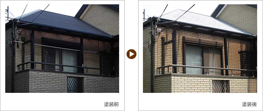 兵庫県神戸市のお客様の家の塗装前、塗装後の写真01