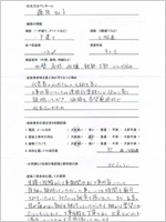 千葉県印西市のお客様のアンケート用紙(小)