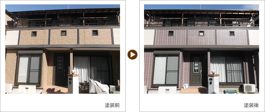 愛知県一宮市のお客様の家の塗装前、塗装後の写真01