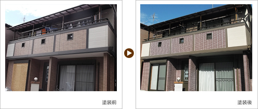 愛知県一宮市のお客様の家の塗装前、塗装後の写真02