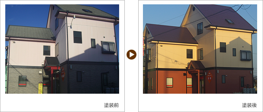 愛媛県西条市のお客様の家の塗装前、塗装後の写真01