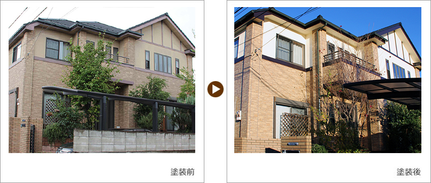 埼玉県さいたま市のお客様の家の塗装前、塗装後の写真01