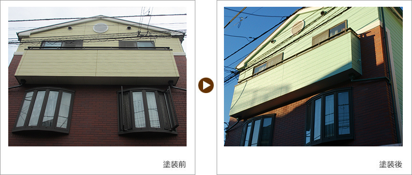 東京都杉並区のお客様の家の塗装前、塗装後の写真01