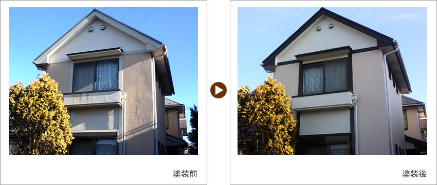 埼玉県久喜市のお客様の家の塗装前、塗装後の写真01