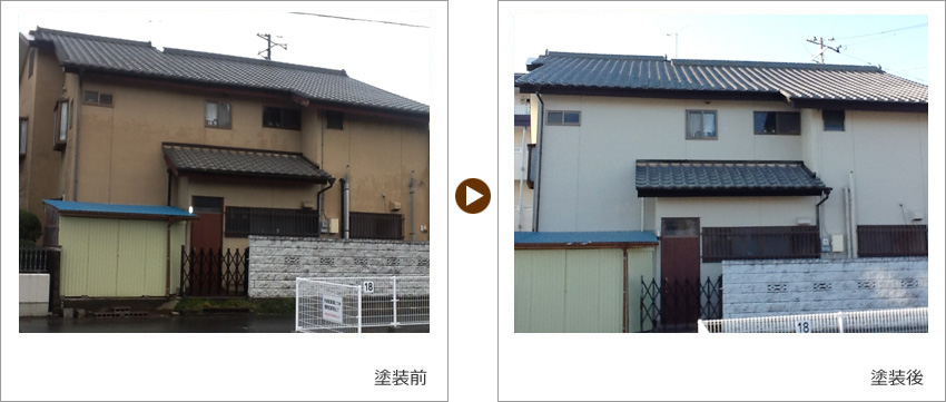 茨城県水戸市のお客様の家の塗装前、塗装後の写真02