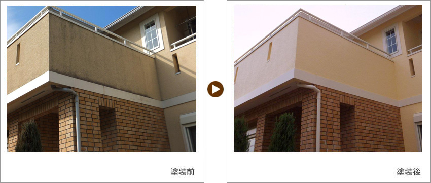 神奈川県足柄上郡のお客様の家の塗装前、塗装後の写真01