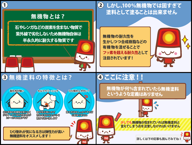 最高グレード無機塗料の特徴と単価 外壁塗装110番