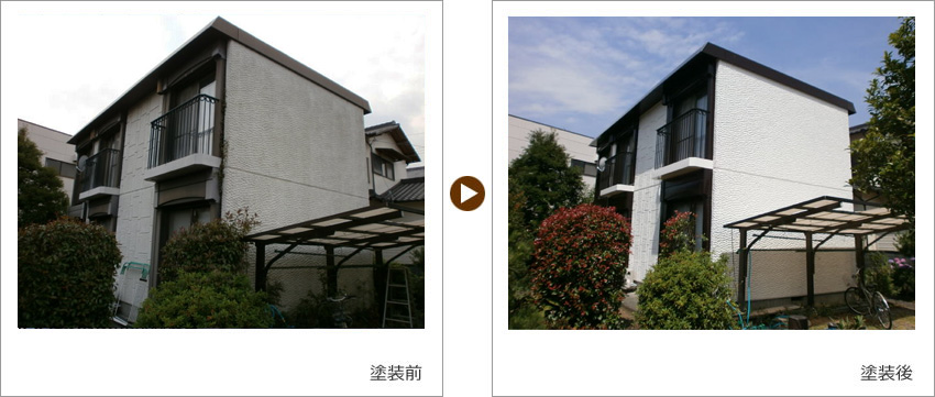 Y様の家の塗装前、塗装後の写真01