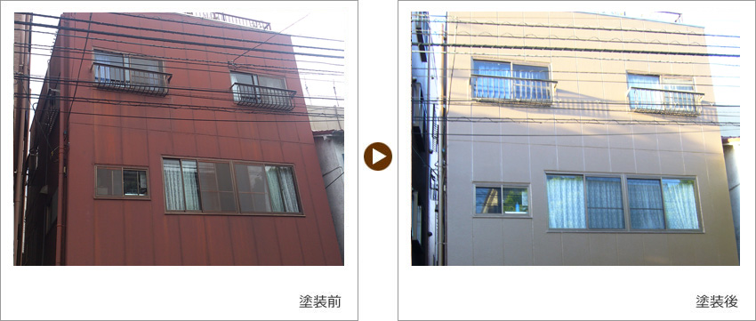 S様の家の塗装前、塗装後の写真01
