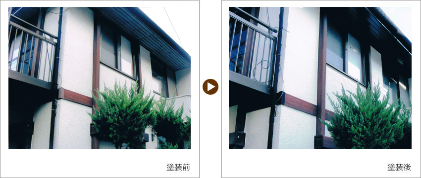 Y様の家の塗装前、塗装後の写真01