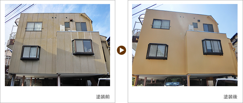 T様の家の塗装前、塗装後の写真01