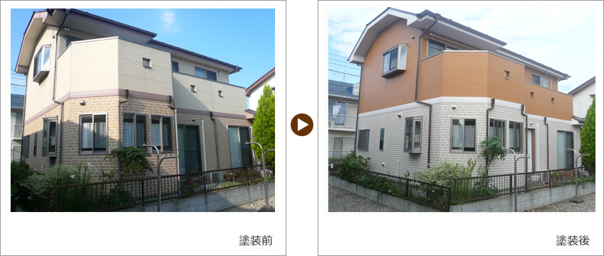 A様の家の塗装前、塗装後の写真02