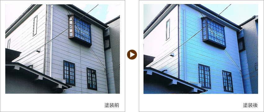 S様の家の塗装前、塗装後の写真01
