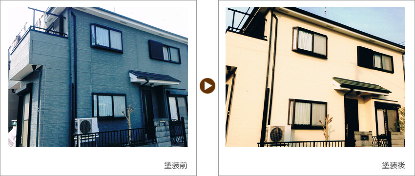 S様の家の塗装前、塗装後の写真01