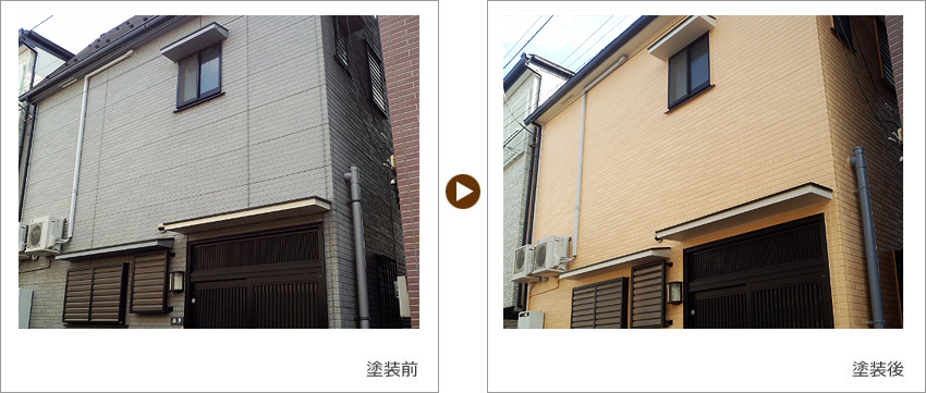 H様の家の塗装前、塗装後の写真01