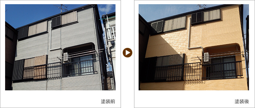 H様の家の塗装前、塗装後の写真03