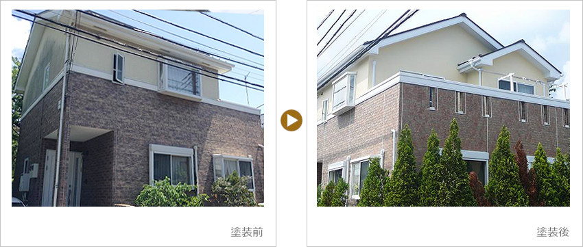 I様の家の塗装前、塗装後の写真01
