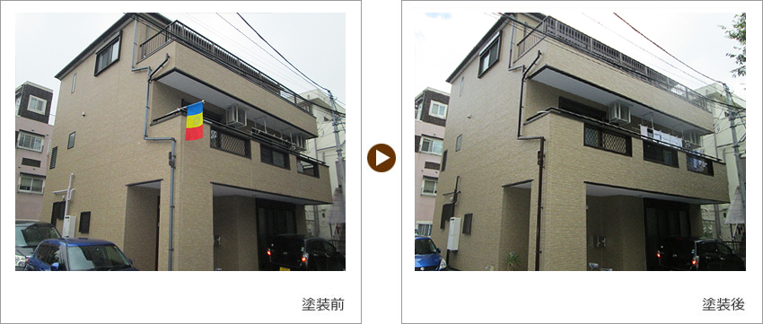U様の家の塗装前、塗装後の写真01