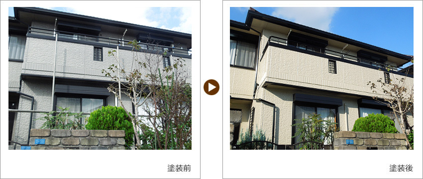 K様の家の塗装前、塗装後の写真01