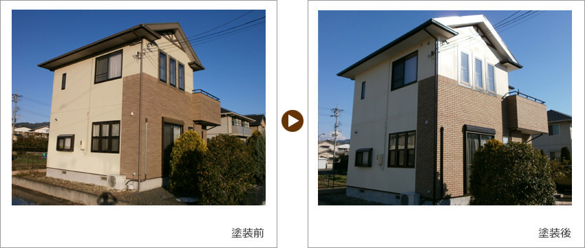 S様の家の塗装前、塗装後の写真02