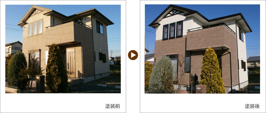 S様の家の塗装前、塗装後の写真03