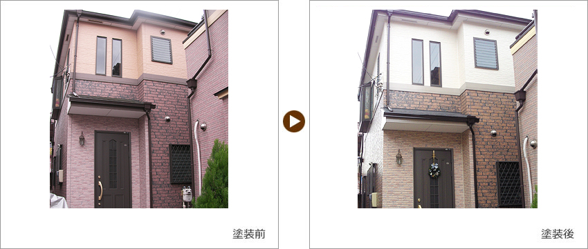 N様の家の塗装前、塗装後の写真01