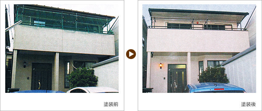 N様の家の塗装前、塗装後の写真01
