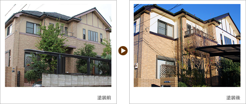 N様の家の塗装前、塗装後の写真01