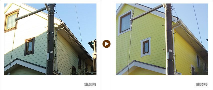 T様の家の塗装前、塗装後の写真02