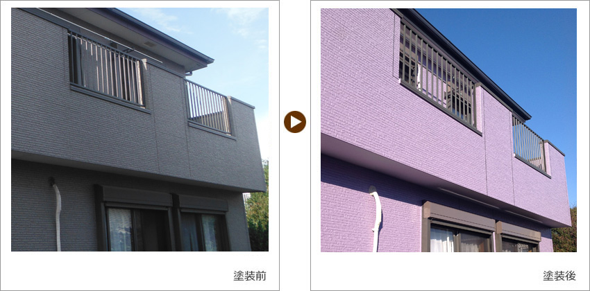 S様の家の塗装前、塗装後の写真01