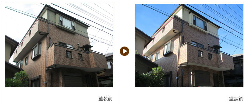K様の家の塗装前、塗装後の写真01