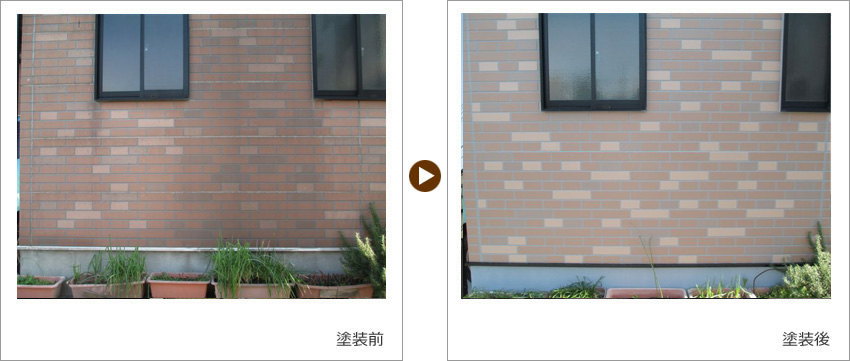 Kさんの家の塗装前、塗装後の写真02