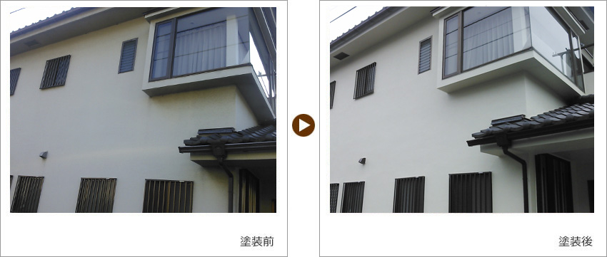 T様の家の塗装前、塗装後の写真01