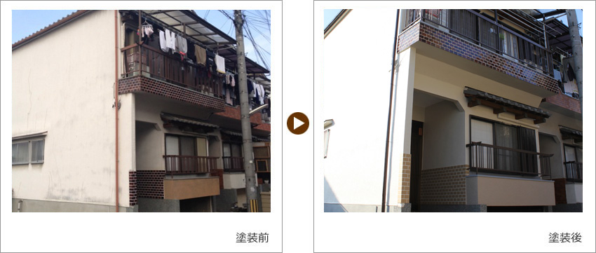 Y様の家の塗装前、塗装後の写真01