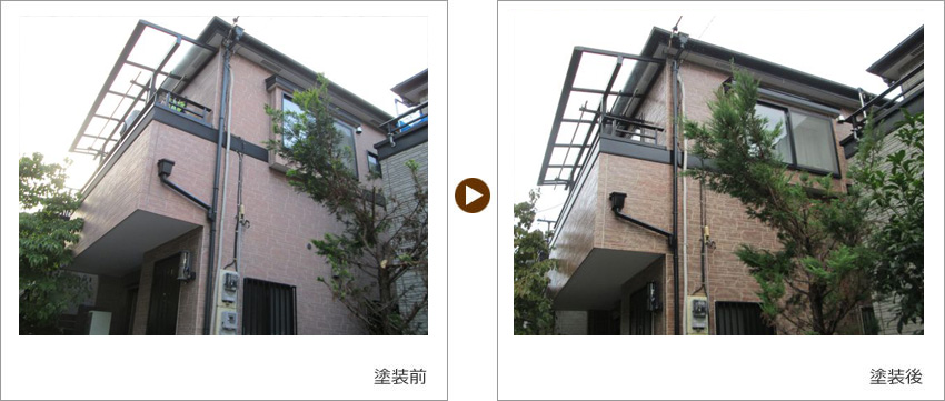 O様の家の塗装前、塗装後の写真01