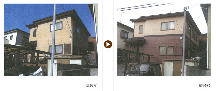 I様の家の塗装前、塗装後の写真02