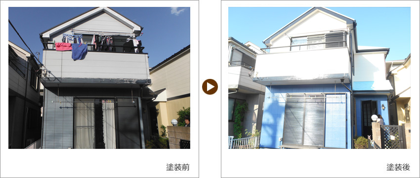 S様の家の塗装前、塗装後の写真01