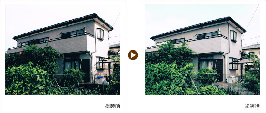 O様の家の塗装前、塗装後の写真01