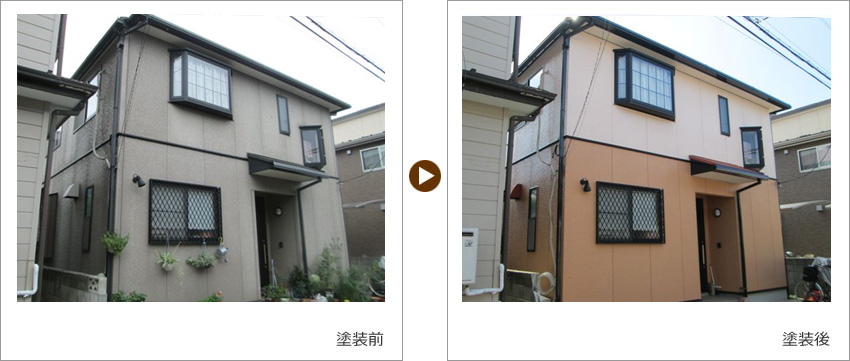 O様の家の塗装前、塗装後の写真01